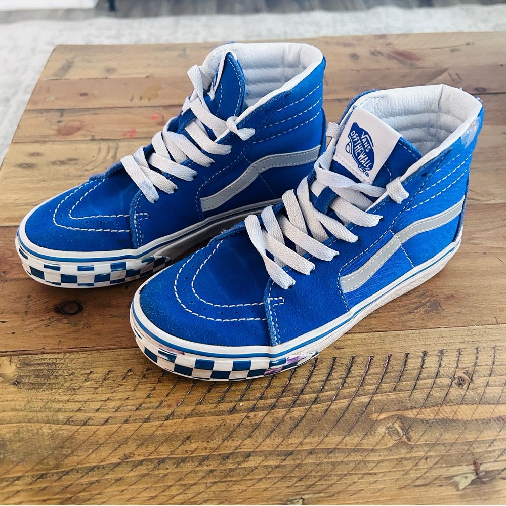 High Top Old School Kids Blue Vans Size 2.5